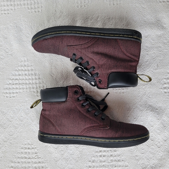 Dr, Marten MAELLY Lace-up Padded Ankle Lightweight Casual High Top -Burgundy - Picture 6 of 10
